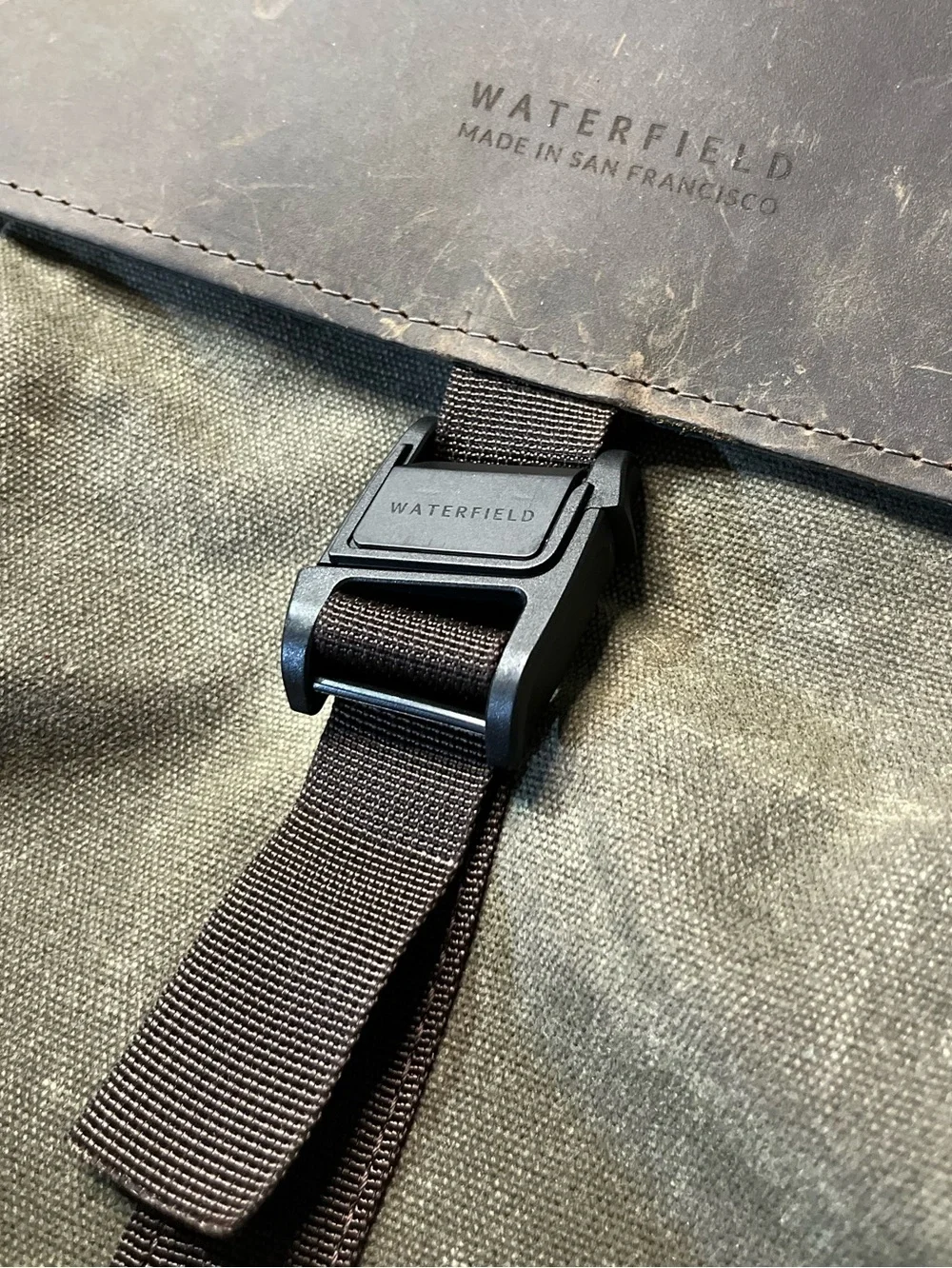 Waterfield Designs (sfbags . com) Miles Laptop Backpack, Leather, Waxed Canvas